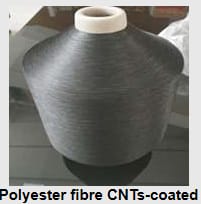 Polyester fibre CNT-coated